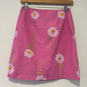 Vintage Lilly Pulitzer Floral Daisy Mini Skirt Hippie Boho 0